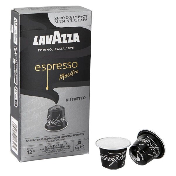 LAVAZZA Espresso Maestro Ristretto Kaffeekapseln, Arabica- und Robustabohnen kräftig, 10 St.