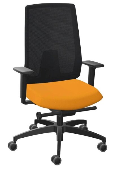 Dauphin Bürostuhl Indeed mesh Stoff orange, Gestell schwarz