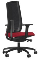 Dauphin Bürostuhl Indeed mesh Stoff rot, Gestell schwarz
