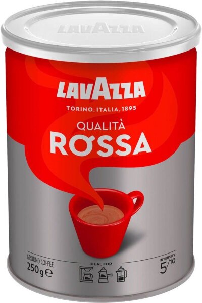 LAVAZZA Qualita Rossa Kaffee, gemahlen, Arabica- und Robustabohnen 250 g