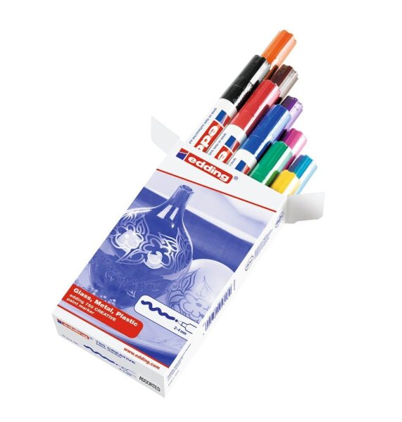 edding 750 Glanz Lackmarker farbsortiert 2,0 - 4,0 mm, 10 St.