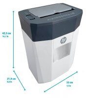 HP OneShred Auto 80CC Aktenvernichter mit Partikelschnitt P-4, 4,3 x 12 mm, bis 80 Blatt, weiß