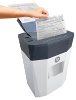 HP OneShred Auto 80CC Aktenvernichter mit Partikelschnitt P-4, 4,3 x 12 mm, bis 80 Blatt, weiß