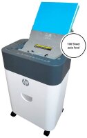 HP OneShred Auto 100CC Aktenvernichter mit Partikelschnitt P-4, 4,3 x 12 mm, bis 100 Blatt, weiß