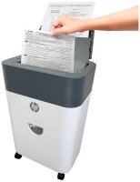 HP OneShred Auto 100CC Aktenvernichter mit Partikelschnitt P-4, 4,3 x 12 mm, bis 100 Blatt, weiß