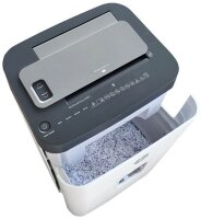 HP OneShred Auto 200CC Aktenvernichter mit Partikelschnitt P-4, 4,3 x 12 mm, bis 200 Blatt, weiß