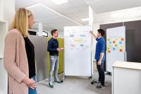 MAUL mobiles Whiteboard MAULpro easy2move 100,0 x 180,0 cm weiß kunststoffbeschichteter Stahl