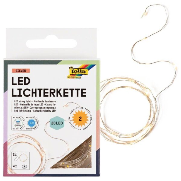folia Mini LED 20er LED Lichterketten weiß 2,2 m, 2 St.