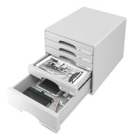 LEITZ Schubladenbox Plus  grau 52110085, DIN A4 mit 5...