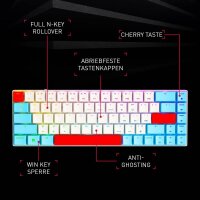 CHERRY MX-LP 2.1 COMPACT Gaming-Tastatur kabellos weiß