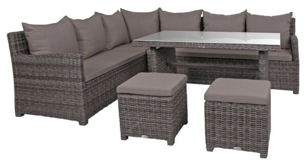 Garden Pleasure Loungegruppe Oviedo grau Kunststoff, Metall, 6-teilig