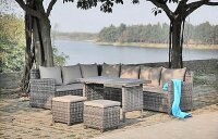 Garden Pleasure Loungegruppe Oviedo grau Kunststoff,...