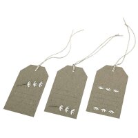 artoz Geschenkanhänger weiß aus Kraftpapier mit Blumenstanzung, 6 St.