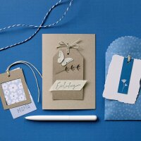 artoz Geschenkanhänger weiß aus Kraftpapier mit Blumenstanzung, 6 St.