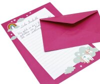 artoz Briefpapier mit Briefhüllen Einhorn pink ca. DIN A5 80 g/qm 1 Pack