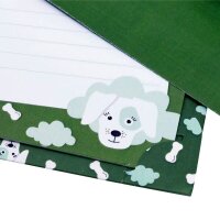 artoz Briefpapier mit Briefhüllen Hund olivgrün ca. DIN A5 80 g/qm 1 Pack