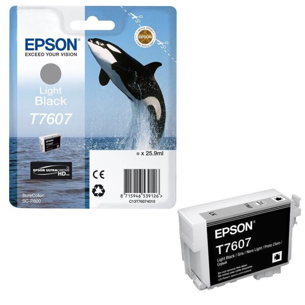 EPSON T7607 (Schwertwal) light schwarz Druckerpatrone
