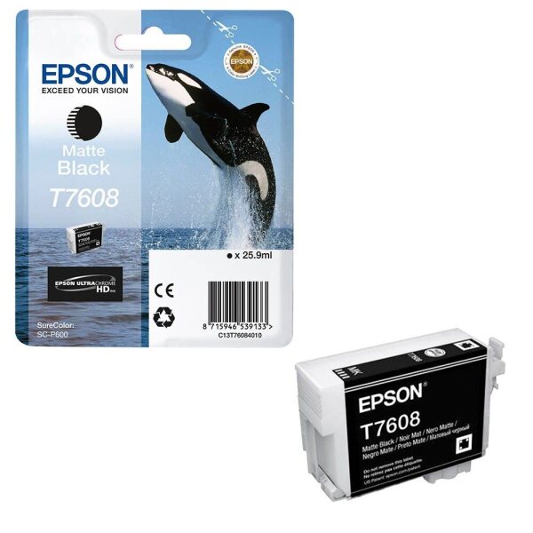 EPSON T7608 (Schwertwal) matt schwarz Druckerpatrone