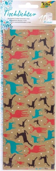 folia Transparentpapier Tischlichter X-Mas 10,0 x 27,0 cm 115 g/qm, 10 Blatt