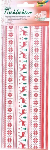 folia Transparentpapier Tischlichter Weihnachtszauber 10,0 x 27,0 cm 115 g/qm, 10 Blatt