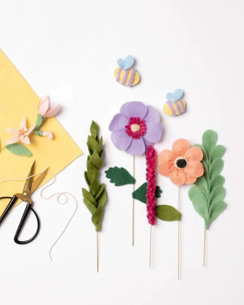folia Bastelfilz-Set Felt like Spring 18-tlg. mehrfarbig
