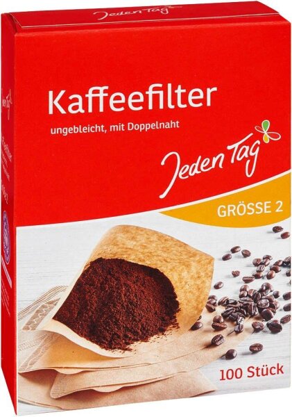 Jeden Tag Gr. 2 Kaffeefilter, 100 St.