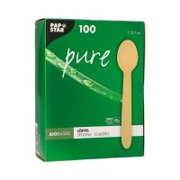 PAPSTAR Einweg-Löffel pure, Holz, 100 St.  ( 18249 )