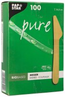 PAPSTAR Einweg-Messer pure, Holz, 100 St.  ( 18200 )