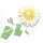 folia Papiertüten für Dekoblumen Daisy Love weiß/grün