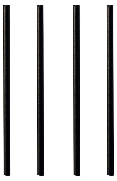PAPSTAR Strohhalme pure schwarz Papier, 100 St.