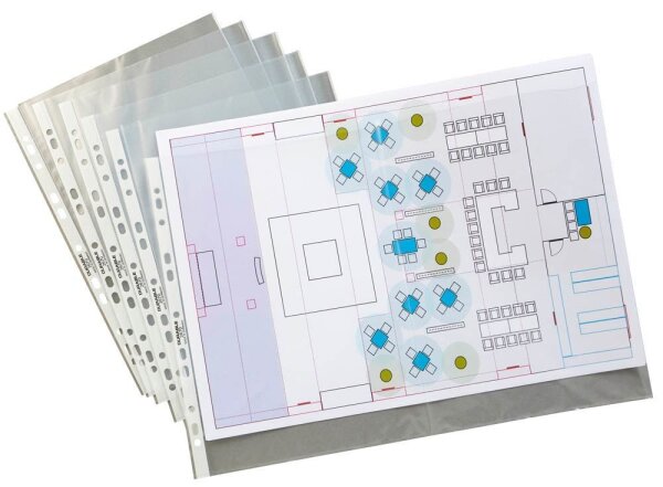 DURABLE Prospekthüllen DIN A3 transparent genarbt 0,06 mm, 50 St.