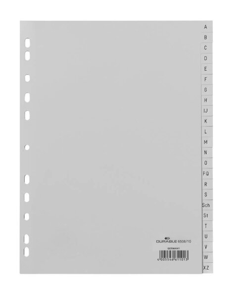 DURABLE Ordnerregister DIN A4 Vollformat A-Z grau 24-teilig, 1 Satz