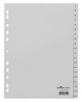 DURABLE Ordnerregister DIN A4 Vollformat 1-20 grau...