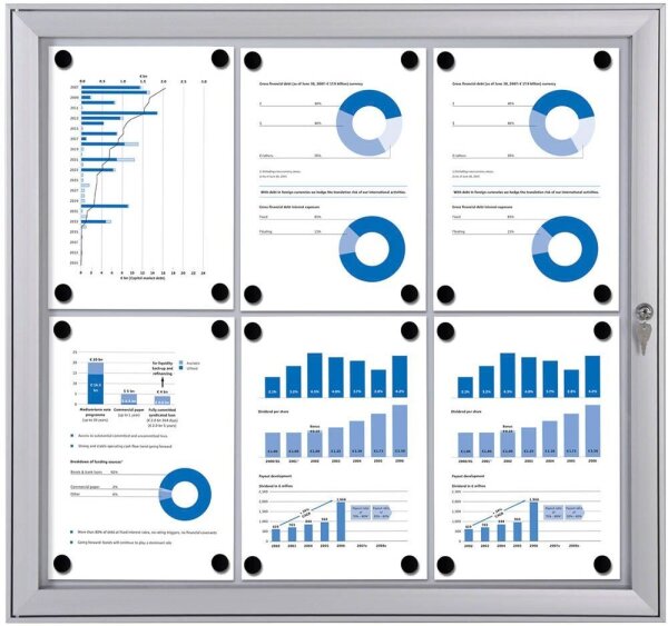 Showdown® Displays Schaukasten S alu 6x DIN A4 74,1 x 2,3 x 69,6 cm, 1 St.