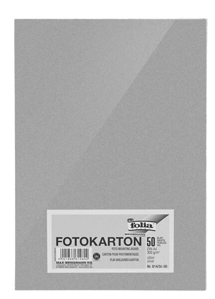 folia Fotokarton silber 300 g/qm 50 Blatt