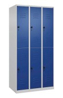 CP Spind Classic Plus lichtgrau, enzianblau 080300-30 S10003, 6 Schließfächer 90,0 x 50,0 x 185,0 cm