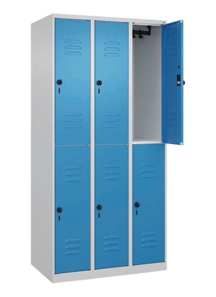 CP Spind Classic Plus lichtblau, lichtgrau 080300-30 S10004, 6 Schließfächer 90,0 x 50,0 x 185,0 cm