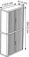 PAPERFLOW easyOffice Rollladenschrank Stifte ohne Fachböden 110,0 x 41,5 x 204,0 cm