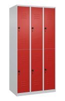 CP Spind Classic Plus lichtgrau, verkehrsrot 080300-30 S10002, 6 Schließfächer 90,0 x 50,0 x 185,0 cm