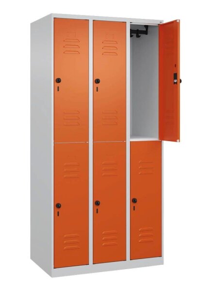 CP Spind Classic Plus reinorange, lichtgrau 080300-30 S10000, 6 Schließfächer 90,0 x 50,0 x 185,0 cm