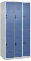 CP Spind Classic Plus lichtgrau, fernblau 080300-30 S10005, 6 Schließfächer 90,0 x 50,0 x 185,0 cm