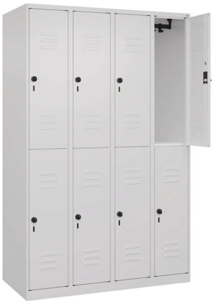 CP Spind Classic Plus verkehrsweiß 080300-40 S10012, 8 Schließfächer 120,0 x 50,0 x 185,0 cm