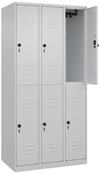 CP Spind Classic Plus lichtgrau 080300-30 S10008, 6 Schließfächer 90,0 x 50,0 x 185,0 cm