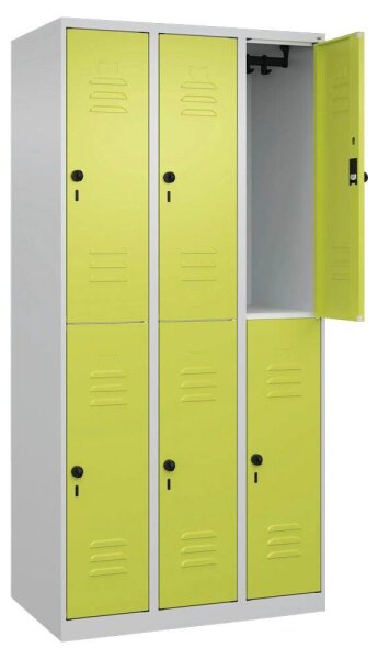 CP Spind Classic Plus clowngrün, lichtgrau 080300-30 S10009, 6 Schließfächer 90,0 x 50,0 x 185,0 cm