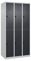 CP Spind Classic Plus anthrazitgrau, lichtgrau 080300-30 S10007, 6 Schließfächer 90,0 x 50,0 x 185,0 cm