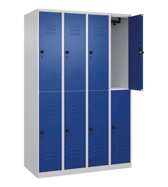 CP Spind Classic Plus lichtgrau, enzianblau 080300-40 S10003, 8 Schließfächer 120,0 x 50,0 x 185,0 cm