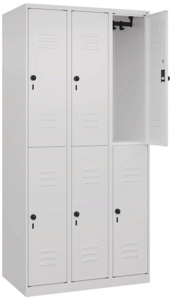 CP Spind Classic Plus verkehrsweiß 080300-30 S10012, 6 Schließfächer 90,0 x 50,0 x 185,0 cm