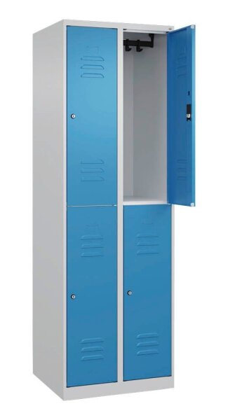 CP Spind Classic Plus lichtblau, lichtgrau 080300-20 S10027, 4 Schließfächer 60,0 x 50,0 x 185,0 cm