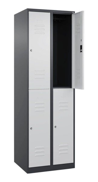 CP Spind Classic Plus anthrazitgrau, lichtgrau 080300-20 S10022, 4 Schließfächer 60,0 x 50,0 x 185,0 cm