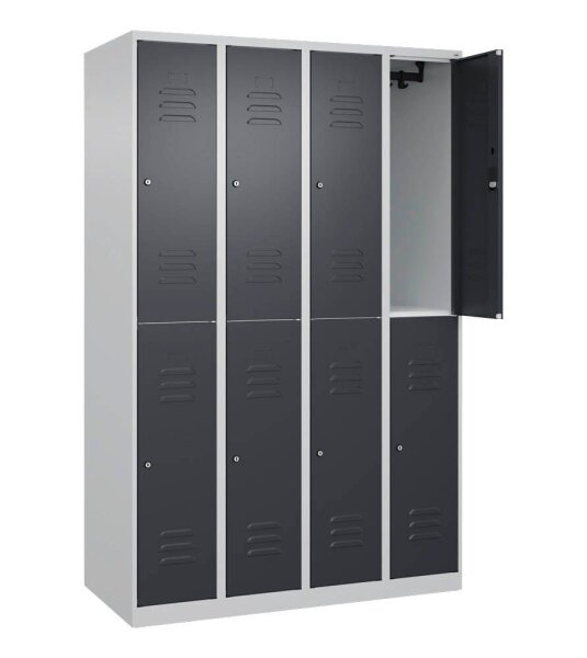CP Spind Classic Plus anthrazitgrau, lichtgrau 080300-40 S10028, 8 Schließfächer 120,0 x 50,0 x 185,0 cm